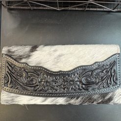 Blk Tooled Leather Wallet