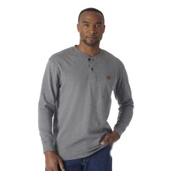 Wrangler RIGGS WORKWEAR® Long Sleeve Henley - charcoal grey