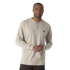 Wrangler RIGGS WORKWEAR® Long Sleeve Henley - oatmeal heather