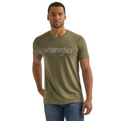 Wrangler® Year-Round Short Sleeve T-Shirt - Regular Fit - Sage Heather
