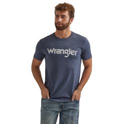 Wrangler® Year-Round Short Sleeve T-Shirt - Regular Fit - Navy Heather