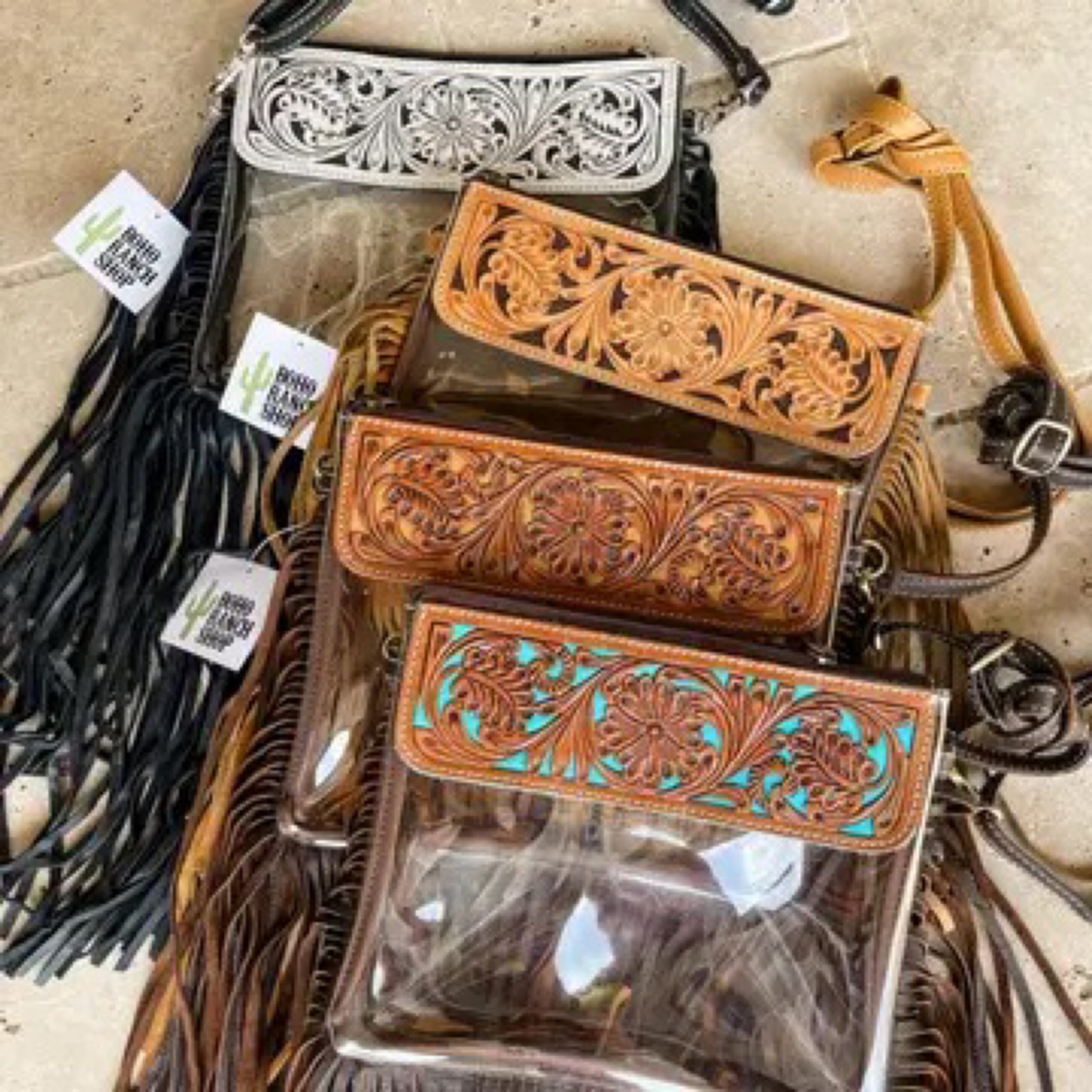 Hand Tooled Clear Purse Crossbody - Concert Purse