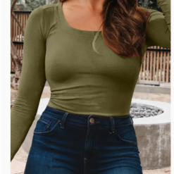 Western Solid LS Top | Green