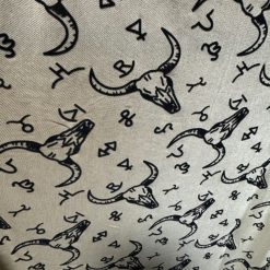 Branded longhorn velvet mesh top-caramel