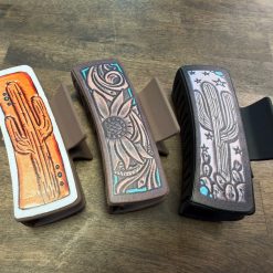 Western leather hair claw