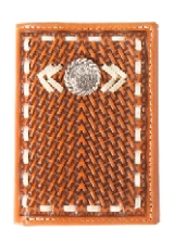 Nocona Belt Co. Men's Trifold Rawhide Lace Concho Wallet