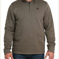 Cinch Men's 1/4 Zip Pullover-Brown