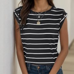 Women's Sleeveless Striped T-Shirt