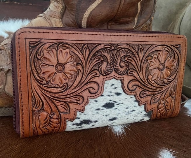 Juliet Tooled Leather Cowhide Clutch