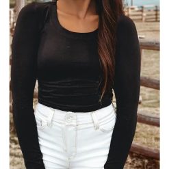 Western Solid LS Top | Black