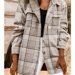 Plaid Removable Hood Shacket