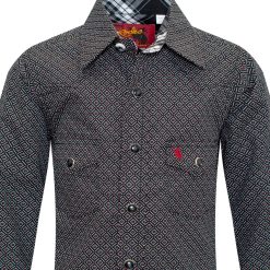 Youth Western Button Down-Black