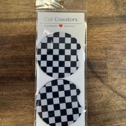 Car coaster-black and white checkered