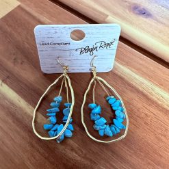 Blazin Roxx-Gold & Turquoise Hoops